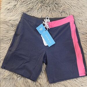 Bermies Men's Navy and Pink Shorts